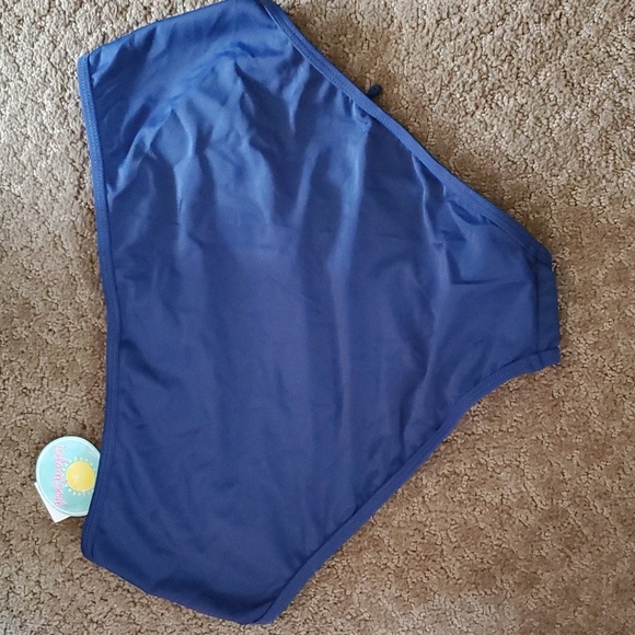 Womens Island Soul Navy Blue High Waisted Swimsuit Bottoms Size M L XL 1X 3X NWT - Picture 3 of 3